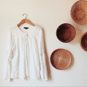 Anthropologie Sanctuary Crepe Embroidered Top